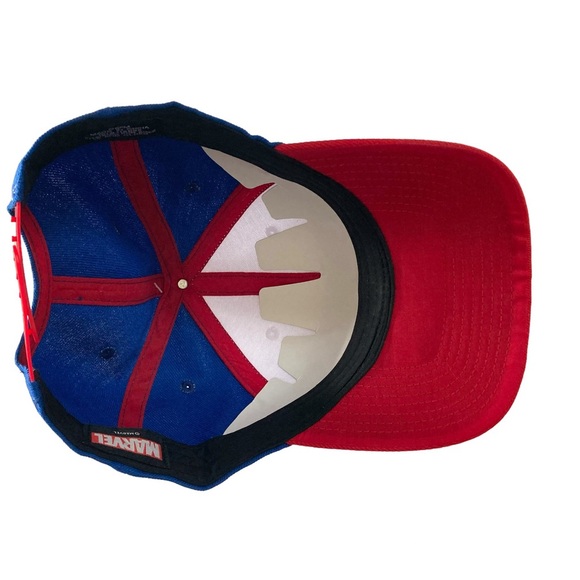MARVEL Comics Blue White Red Structured Logo Patch Snapback Hat NWT - Picture 4 of 7